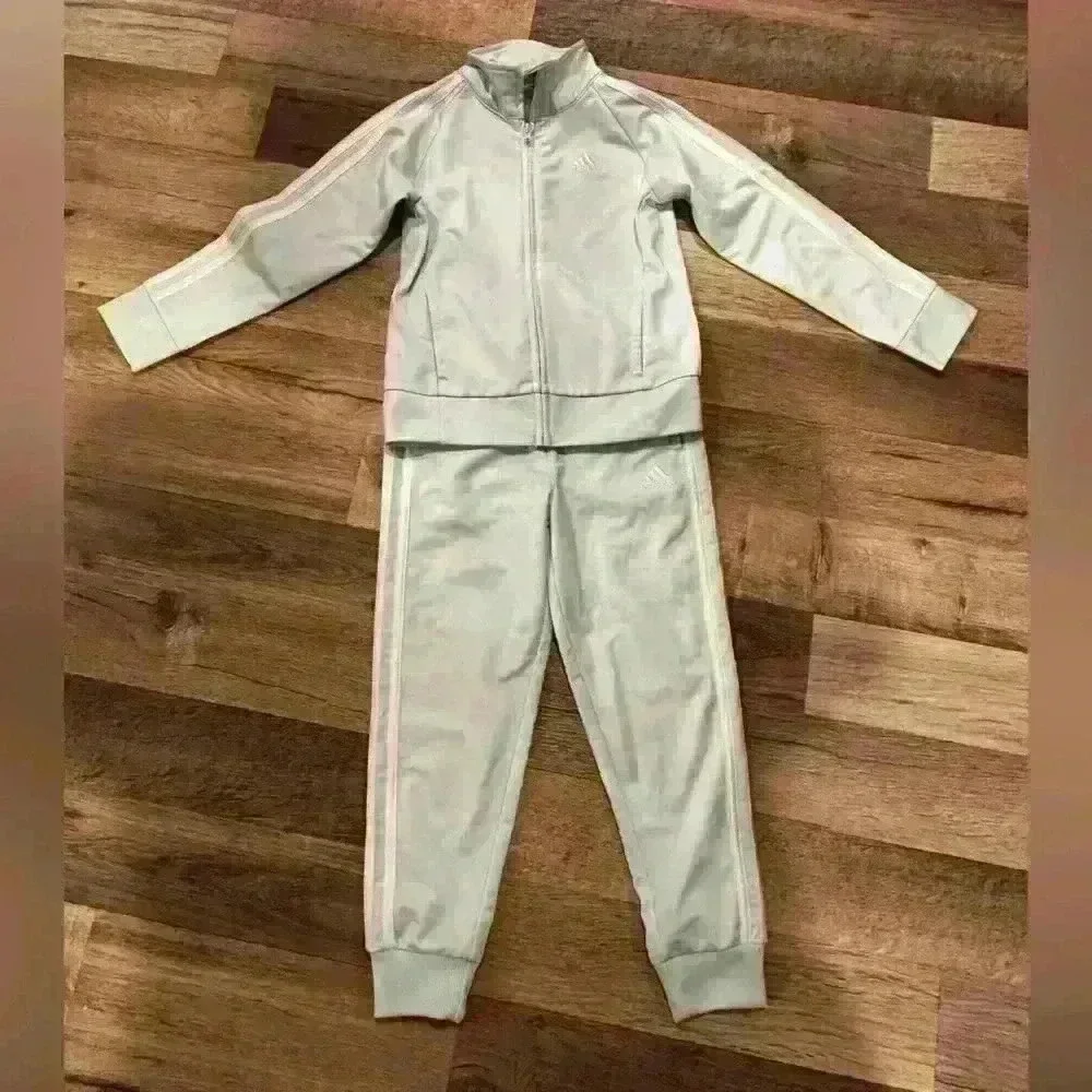Adidas light mint green 2 piece track suit